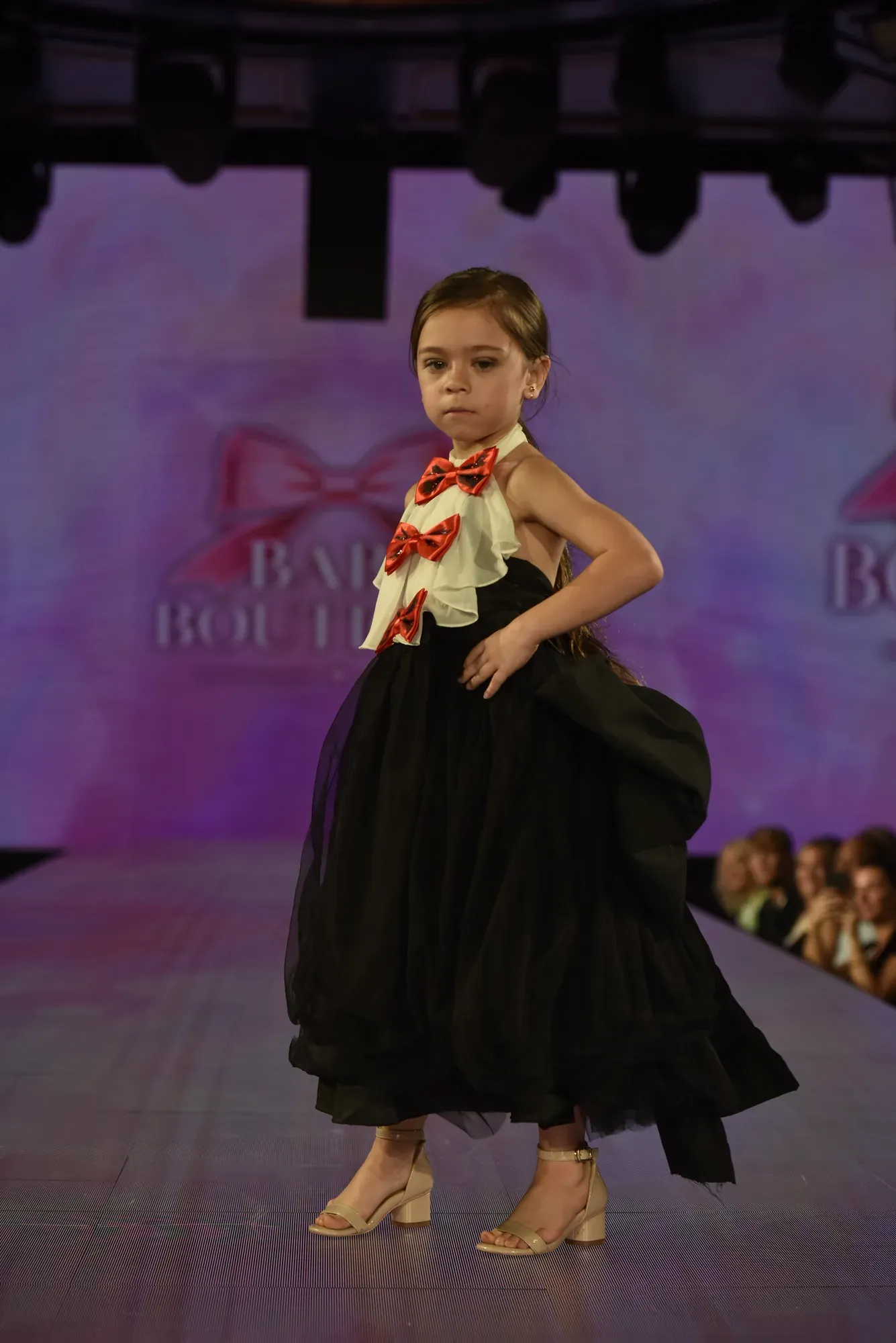 Black tulle skirt with red bow bodice — Babs Boutique, Orlando Monroy Memorial Artist Collaboration Collection, New York Fashion Week