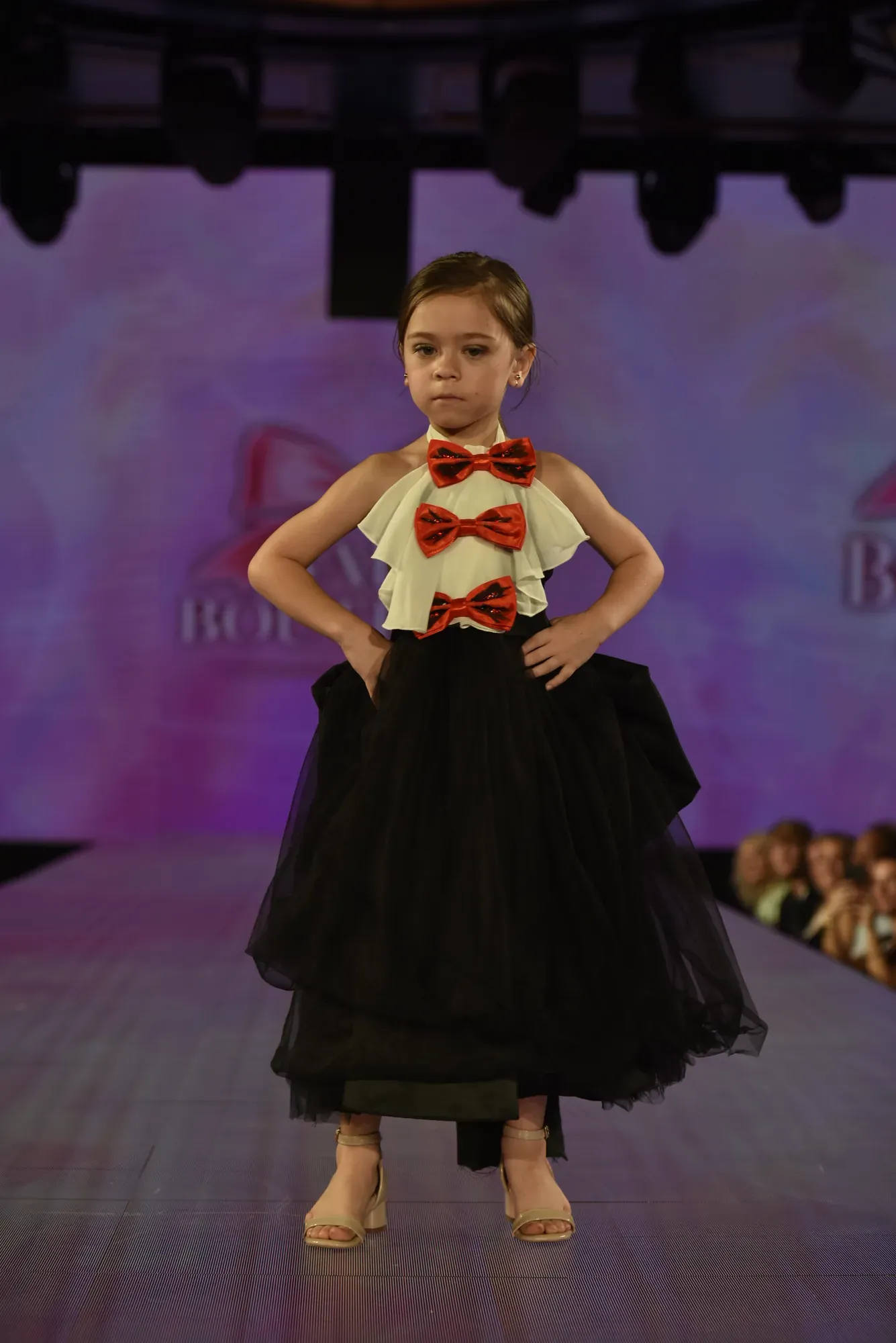 Black tulle skirt with red bow bodice — Babs Boutique, Orlando Monroy Memorial Artist Collaboration Collection, New York Fashion Week